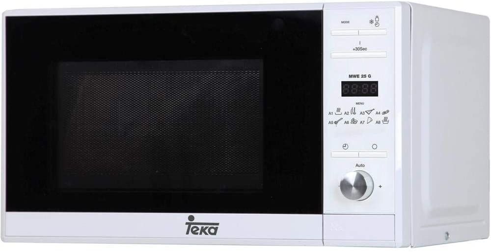 Teka - Gril micro-ondes, modèle MWE 230 G, 23 litres, 5 niveaux de puissance, 800-1000 W, acier inoxydable gris et noir, 29,3 x 48,5 x 38,6 cm