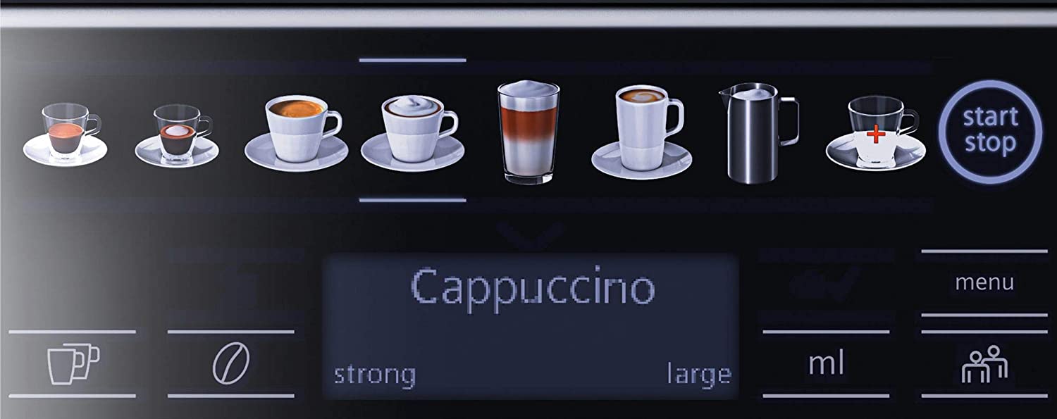 Siemens EQ.6 Plus s500 TE655203RW – Machine à café automatique avec écran tactile – Permet de préparer deux tasses simultanément – iAroma System et Aroma DoubleShot – Couleur : Anthracite