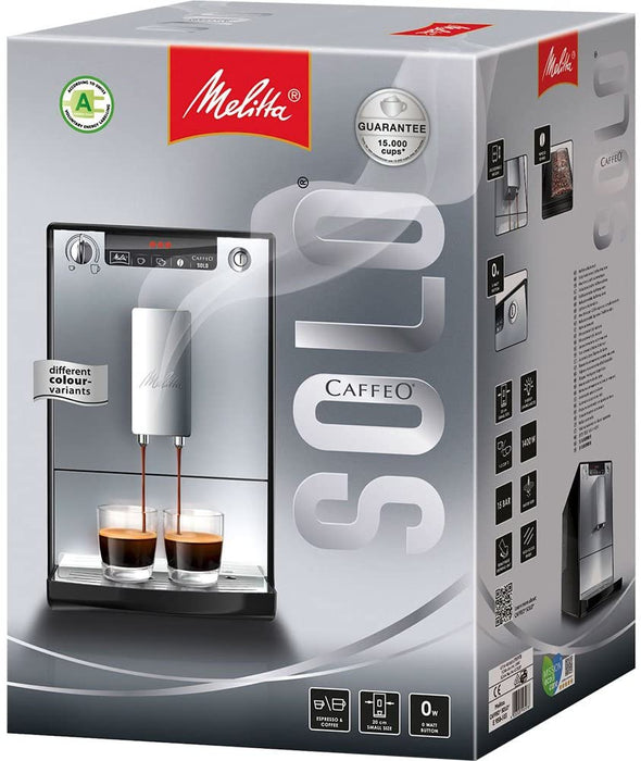 Melitta Caffeo Solo, Noir Pure Black, E950-222, Machine à Café et Expresso Automatique avec Broyeur à Grains
