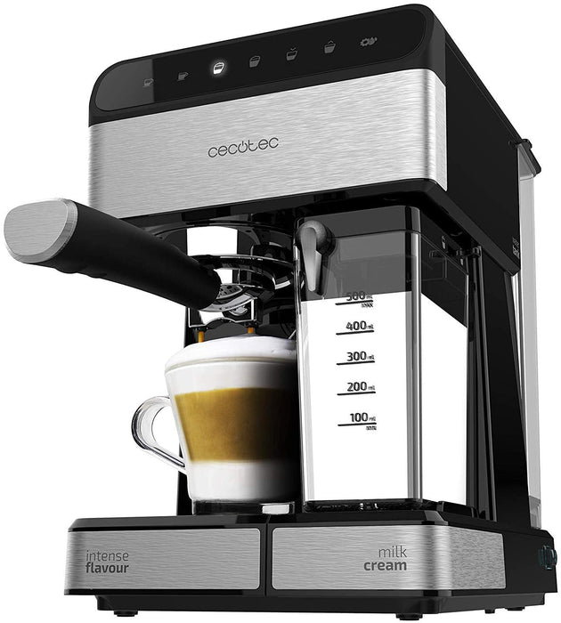 Cecotec Machine à café Semi-automatique Power Instant-ccino 20 Touch Serie Nera. 20 bars de Pression, 1.4 L, 6 Fonctions, Chauffage par Thermoblock, Contrôle tactile, Réservoir de lait, 1350 W.