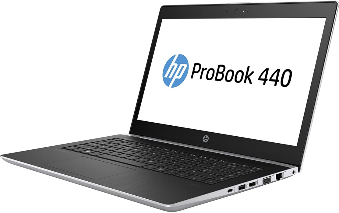 HP ProBook 440 G5 14" I5-8250U, SSD van 128 Gb, 8 Gb, Win 10 Pro, zwart / zilver